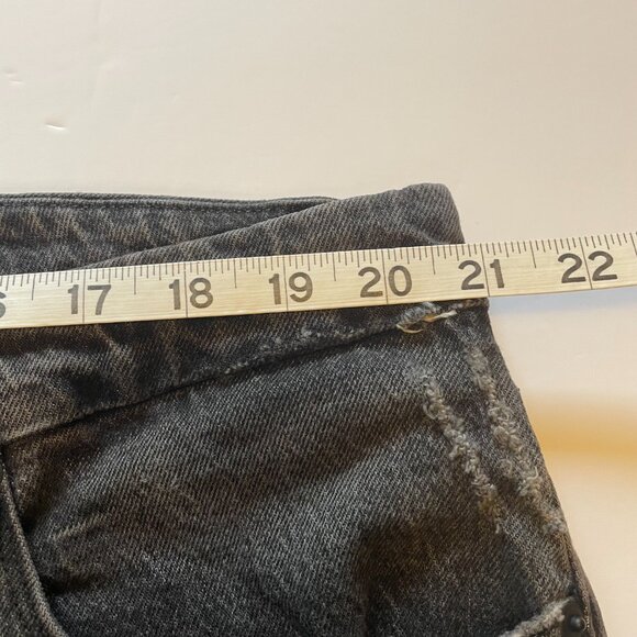 Good American Good Girlfriend Jeans High Rise Black Distressed Stretch Denim - Picture 11 of 14